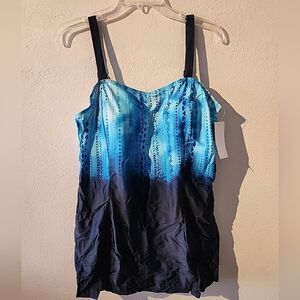 Meet Curve Swimsuit Blue  XXL One Piece 2xl Ombre Skirt